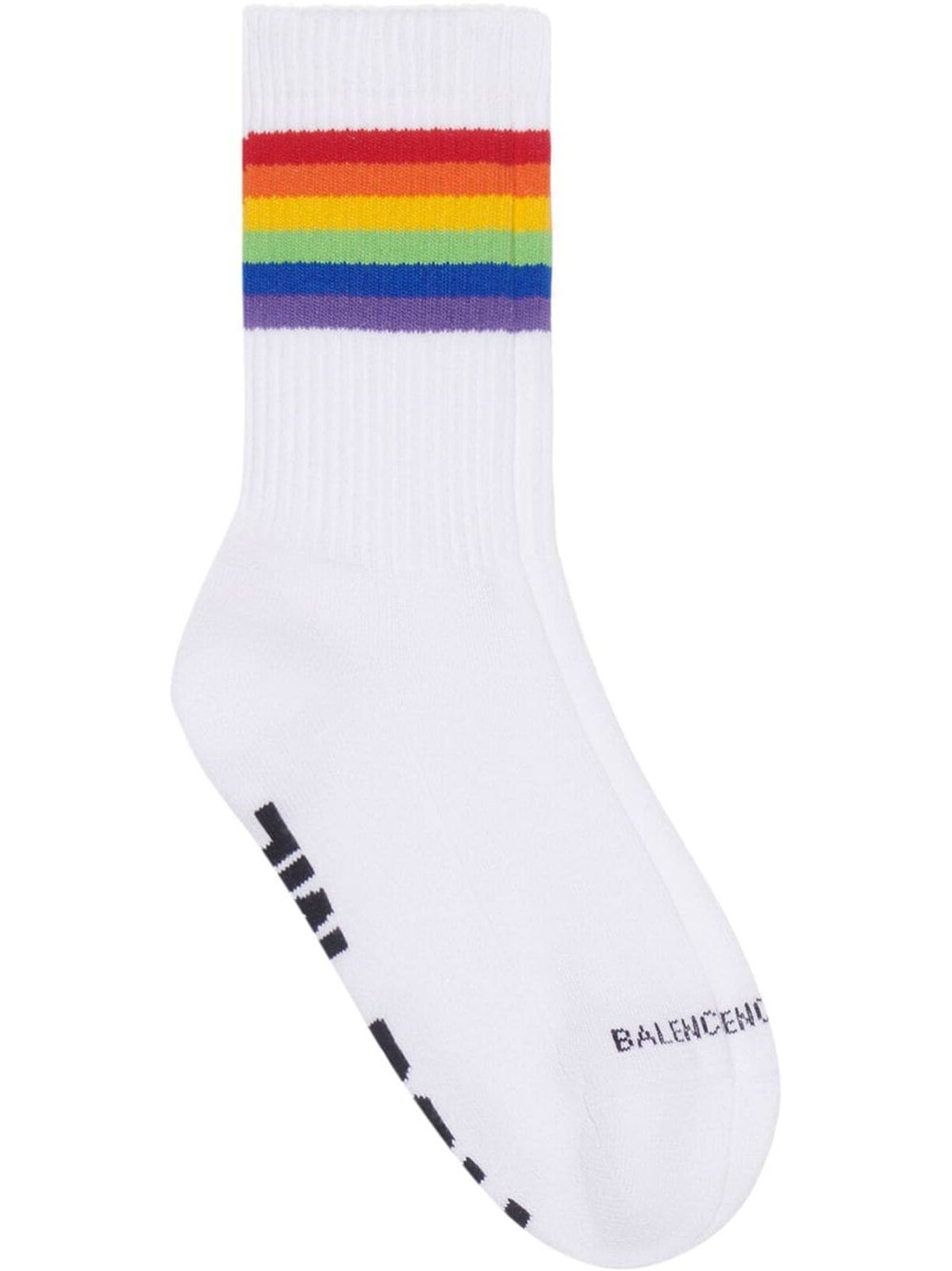 Balenciaga Fetish Rainbow Cotton Blend Socks In White
