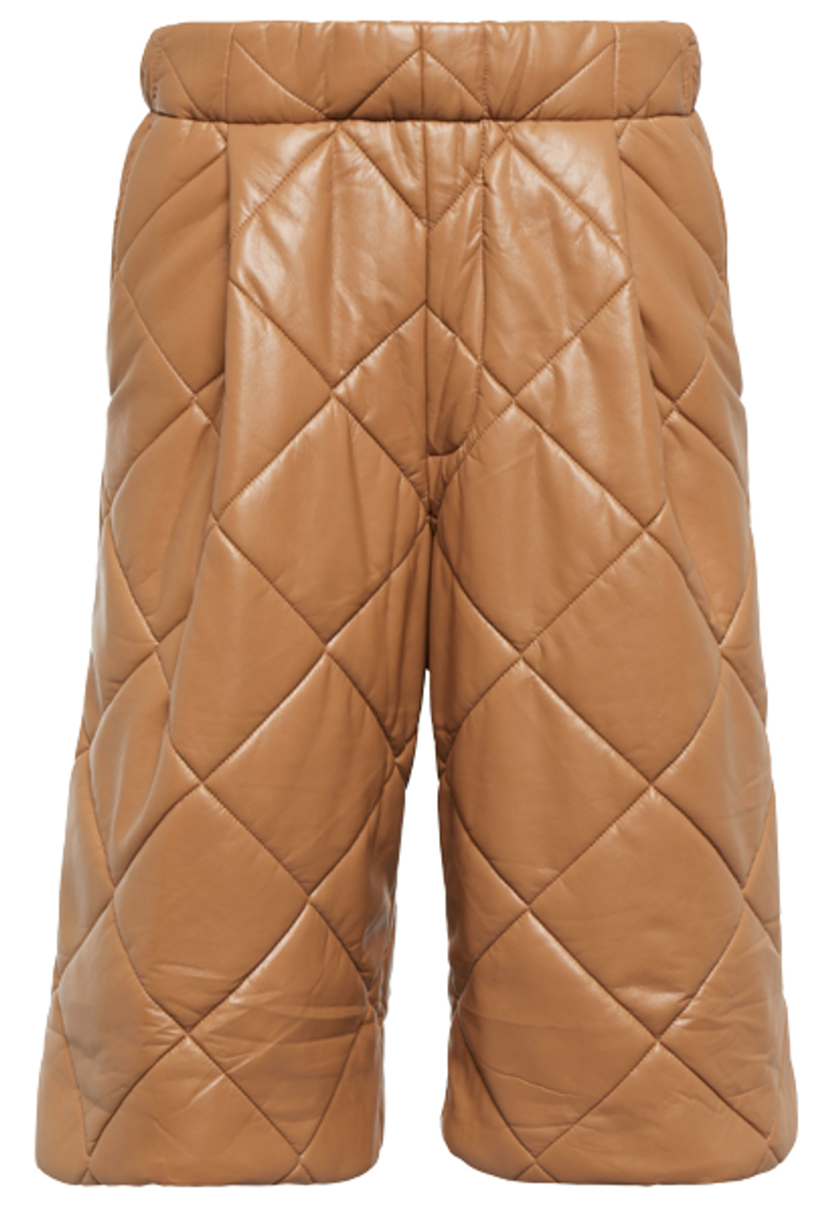 Dries Van Noten Quilted Faux Camel Leather Shorts