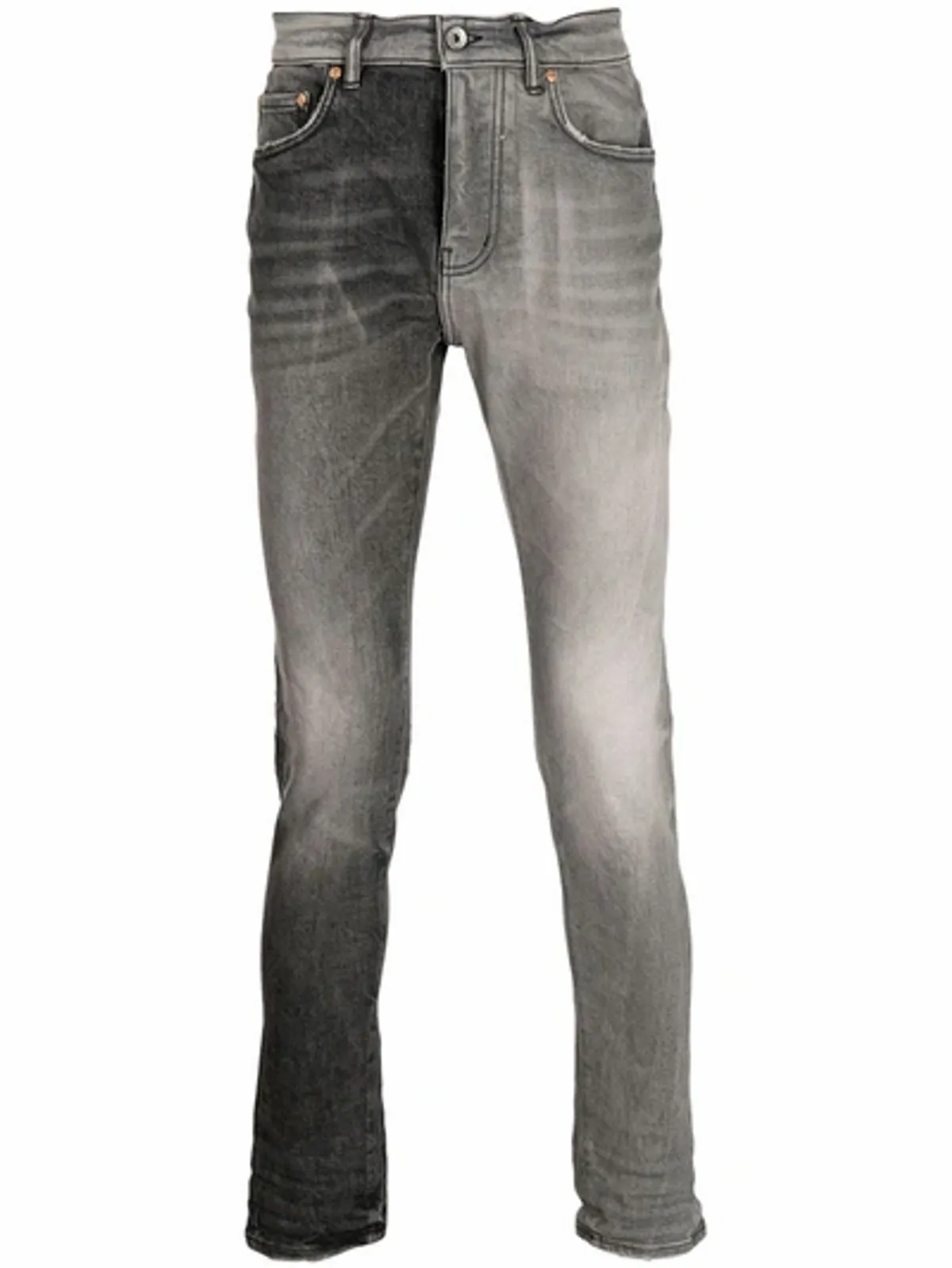 Purple Brand Two-Tone Grey Skinny Jeans
