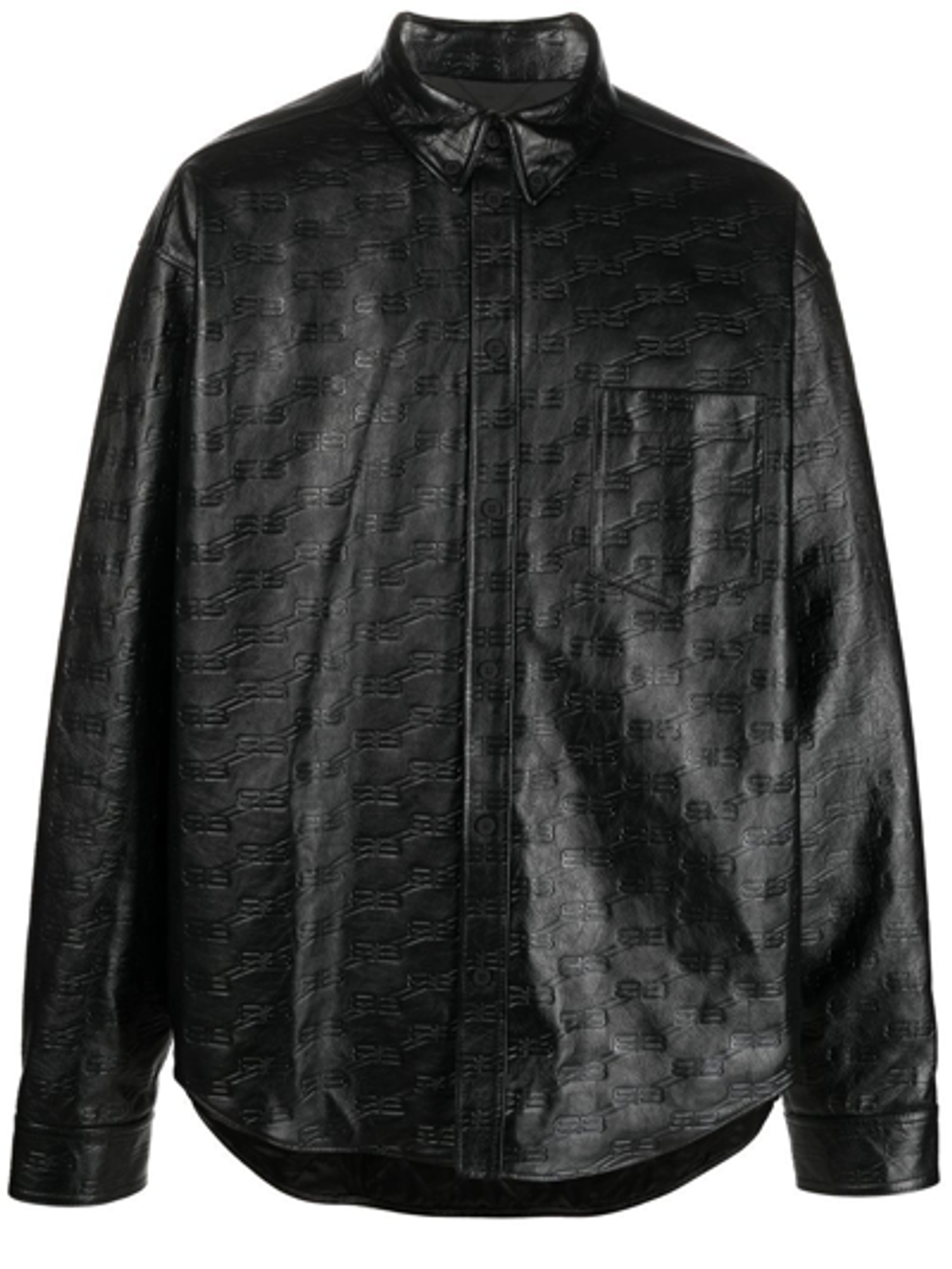 Balenciaga Black Bb Monogram Leather Jacket