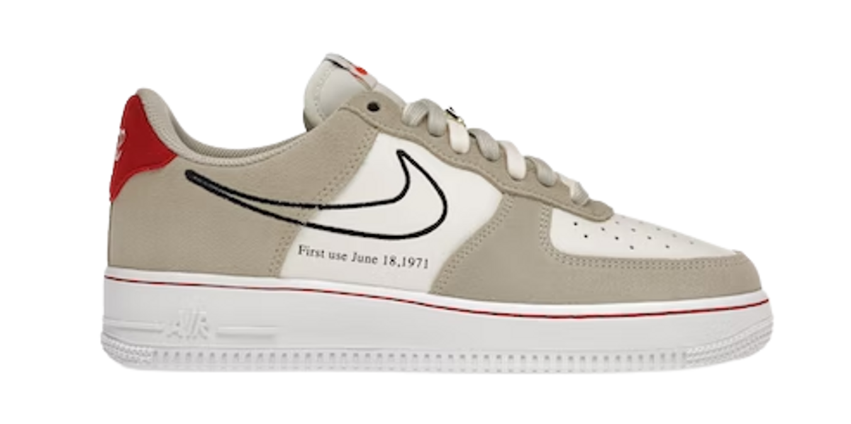 Nike Air Force 1 Low First Use Light Sail Red Sneakers