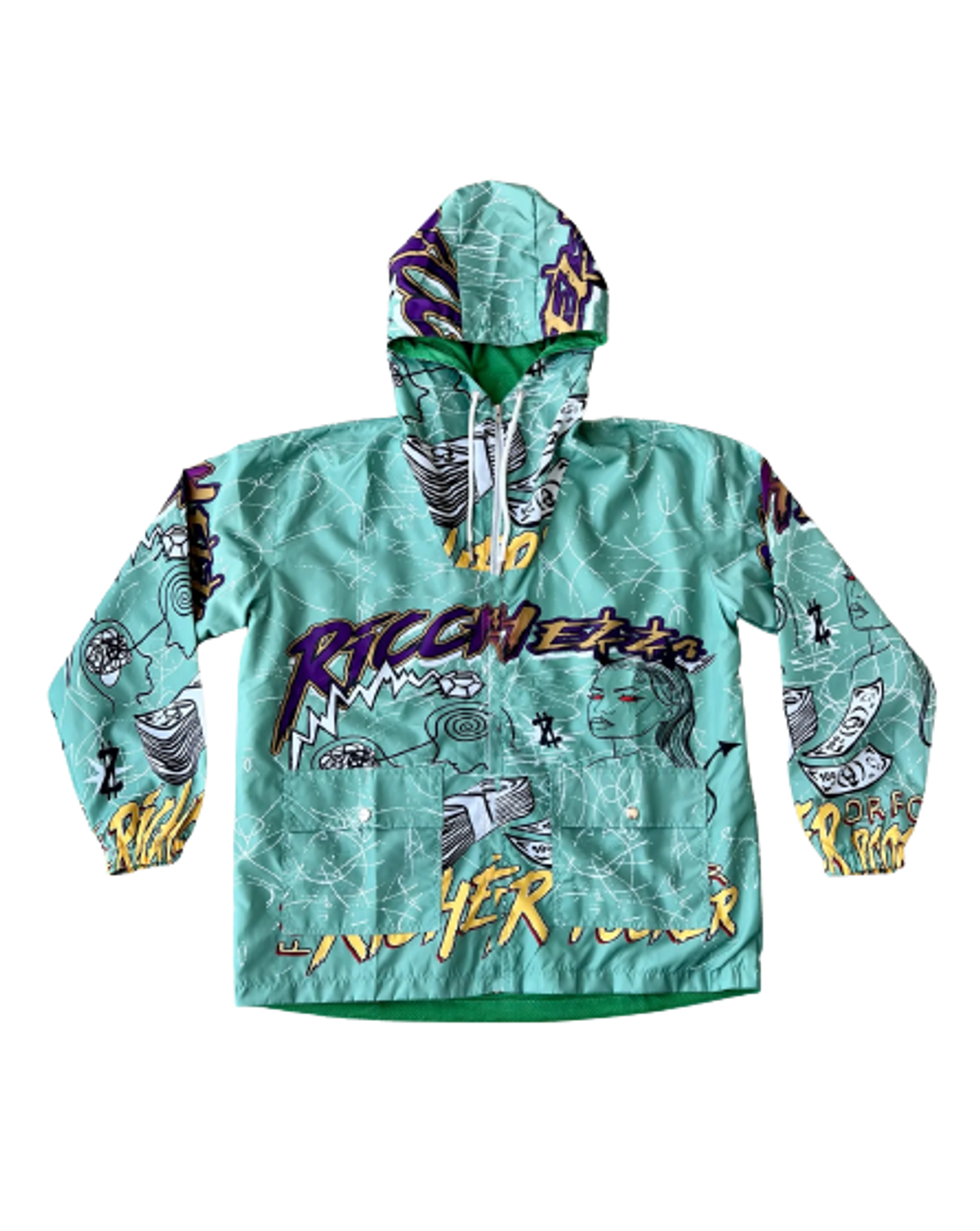 Ricchezza Forever Print Windbreaker Jacket | WHAT’S ON THE STAR?