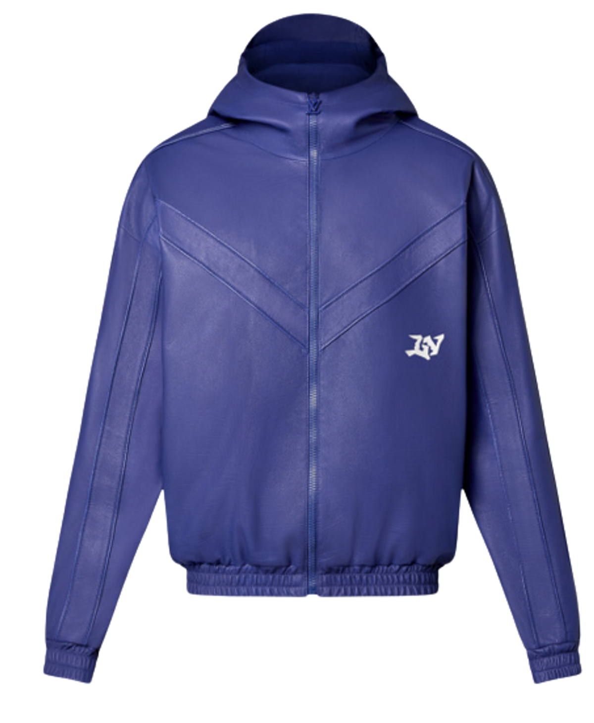 Louis Vuitton Royal Blue Leather Zip Hoodie