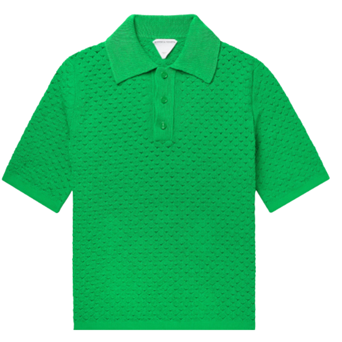 Bottega Veneta Green Triangle Mesh Polo