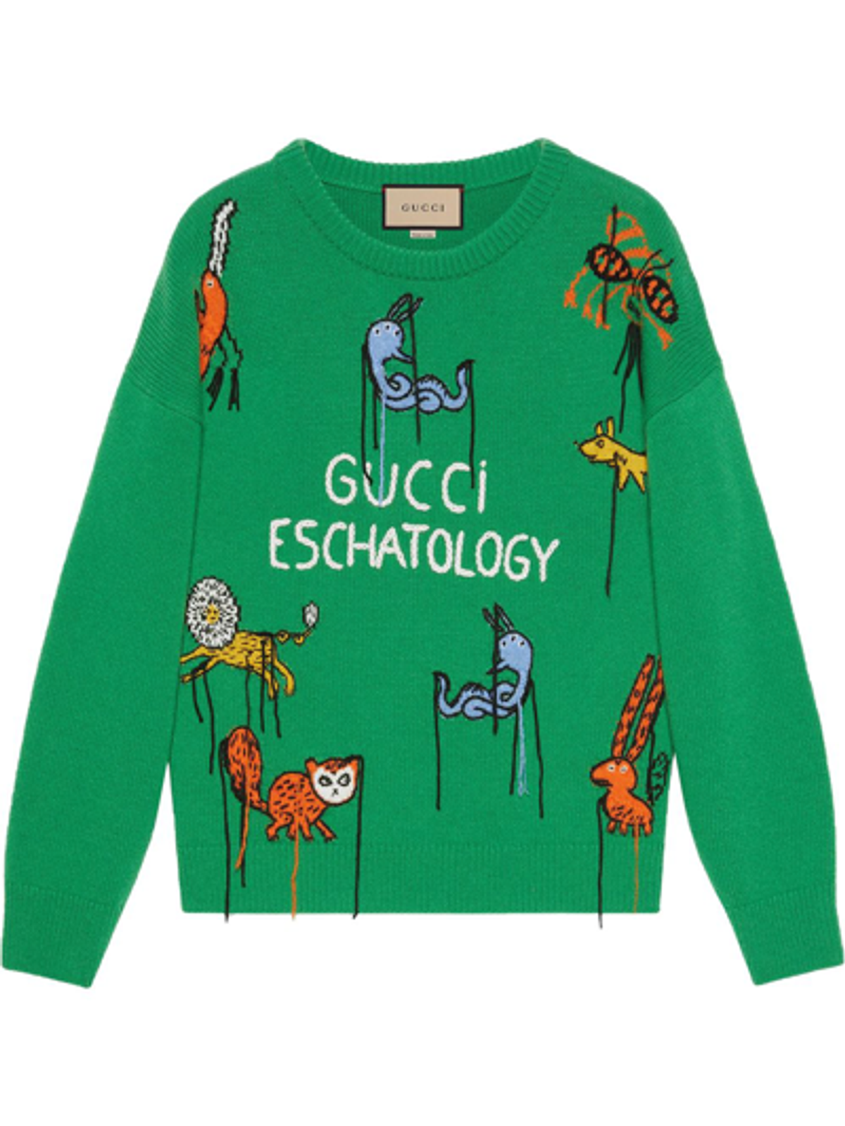 Gucci × Freya Hartas Animal Wool Green Jumper