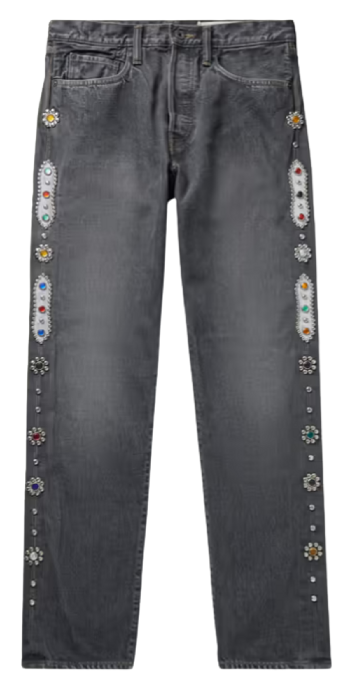 Kapital Straight Leg Embellished Jeans