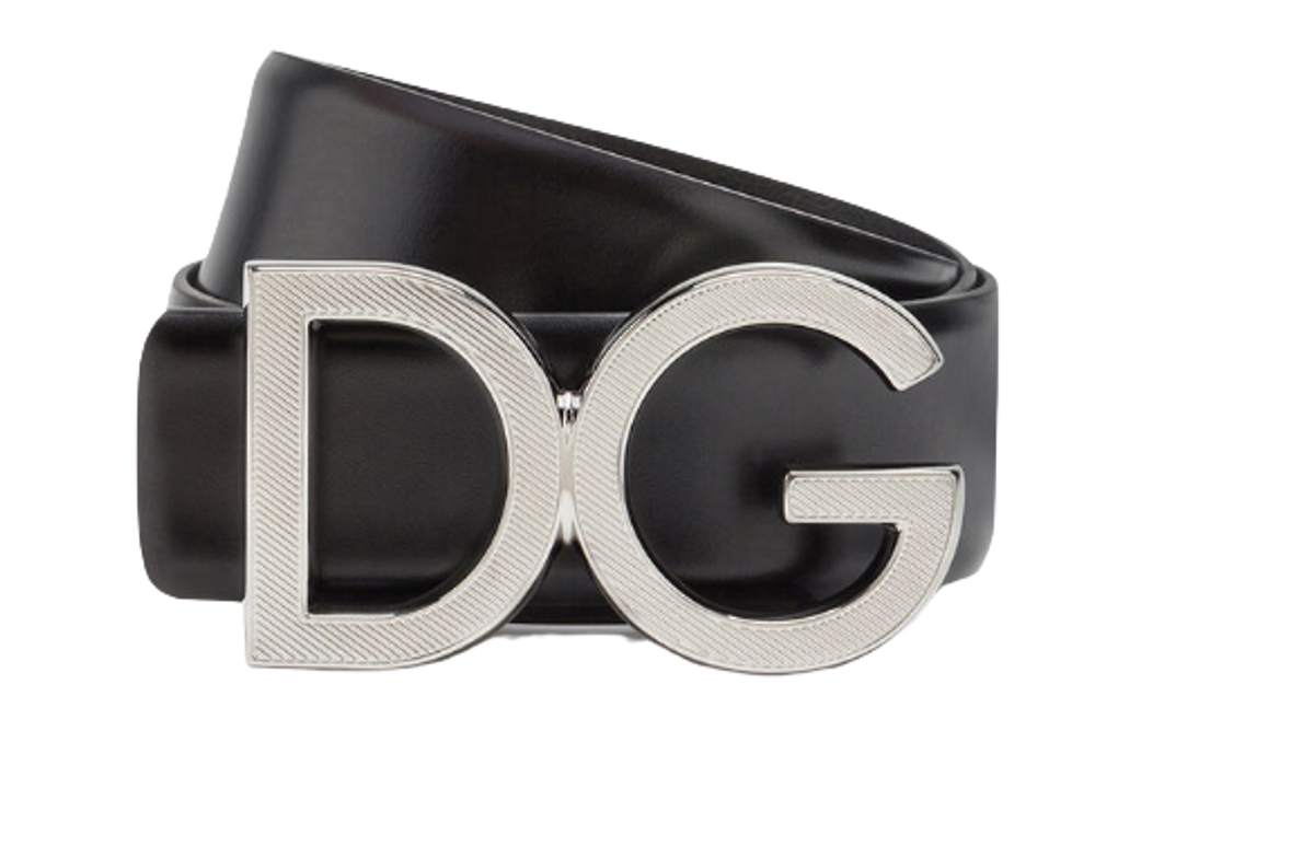 Dolce & Gabbana Calfskin Logo Black Belt