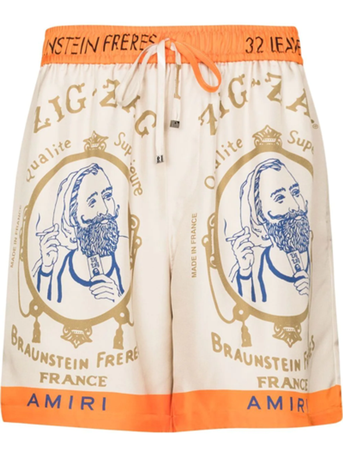 Amiri × Zig-Zag World Print Silk Bermuda Shorts