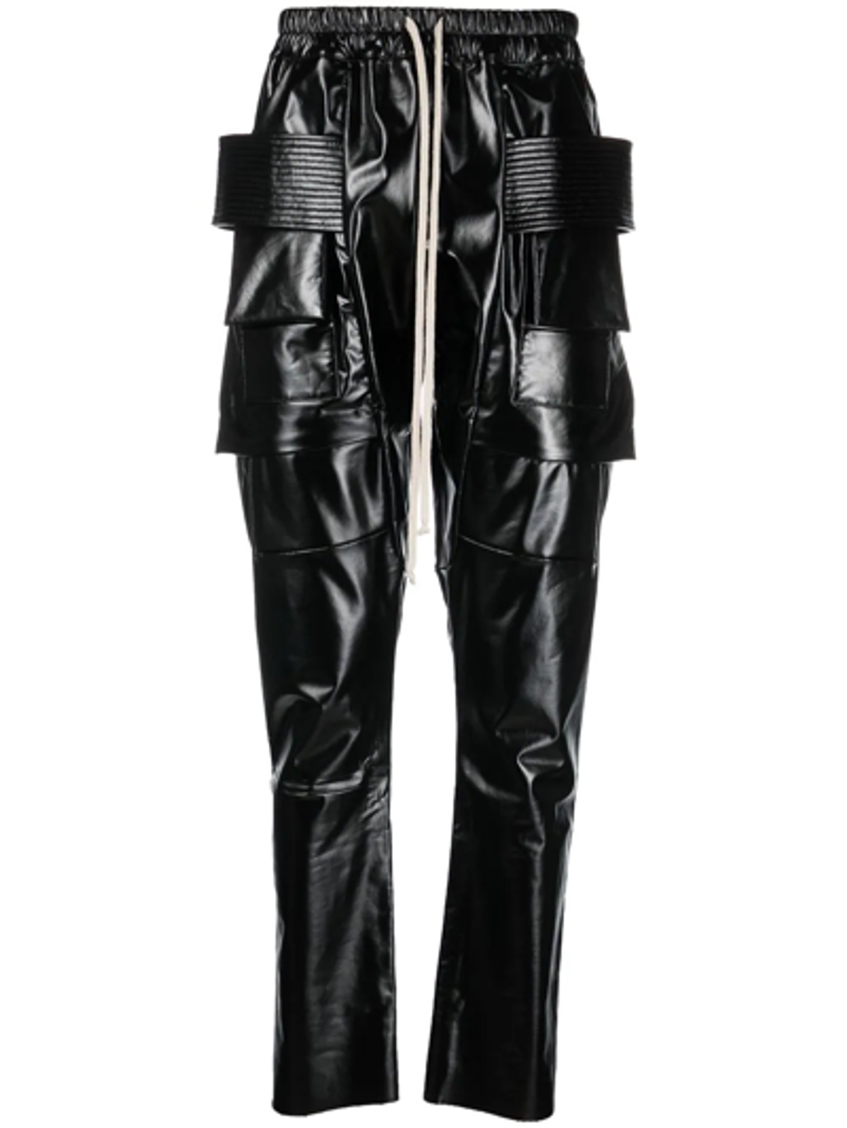 Rick Owens Drawstring Waist High Shine Trousers