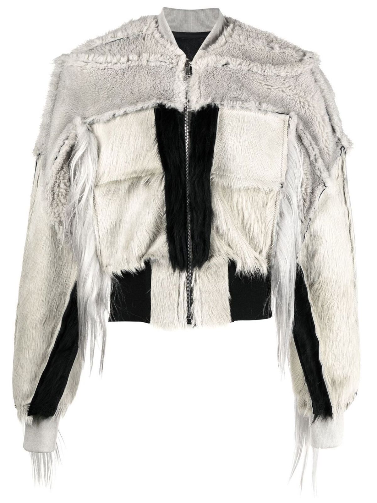 Rick Owens Collage Leather Bomber Jacket
