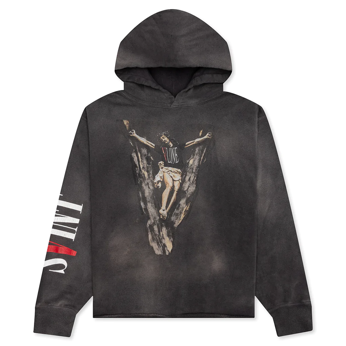 Vlone × Saint Michael Black Printed Hoodie