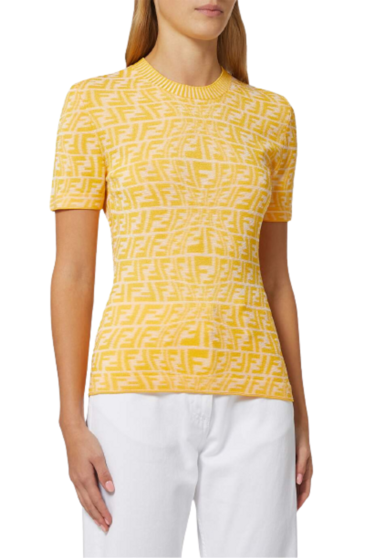 Fendi FF Vertigo Motif Top in Viscose Knit