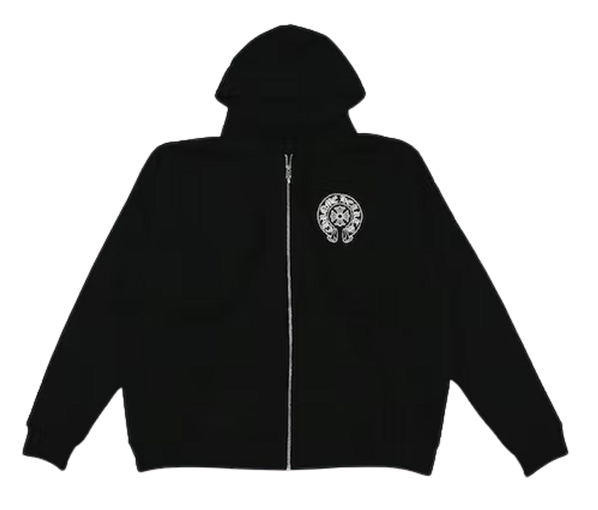 Chrome Hearts Horse Shoe Black Zip Up Hoodie