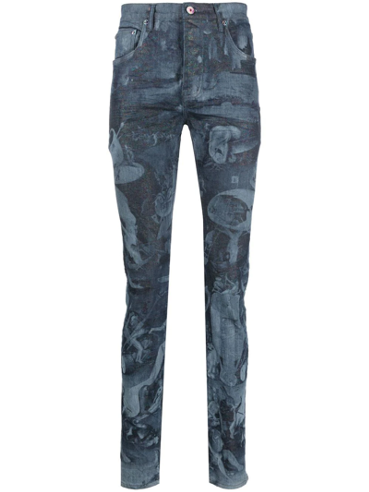 Purple Brand Blue P001 Prism Laser Print Skinny Jeans