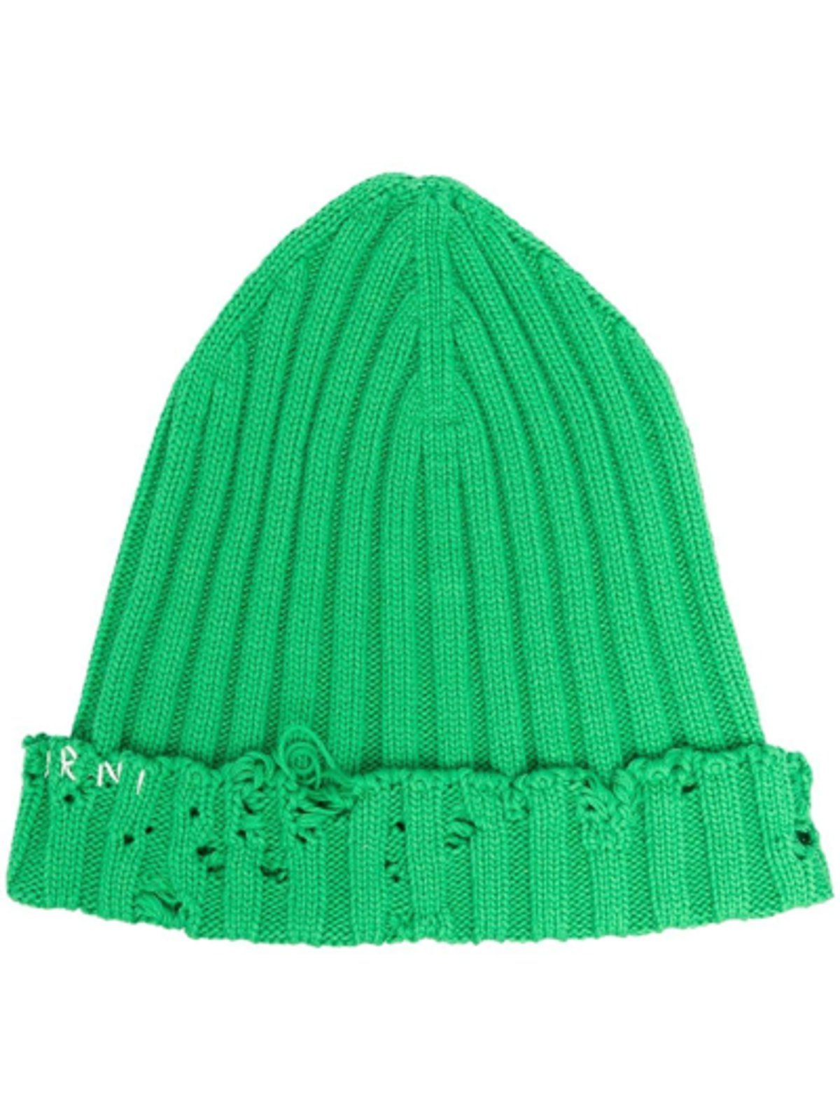Marni Distressed Embroidered Logo Beanie