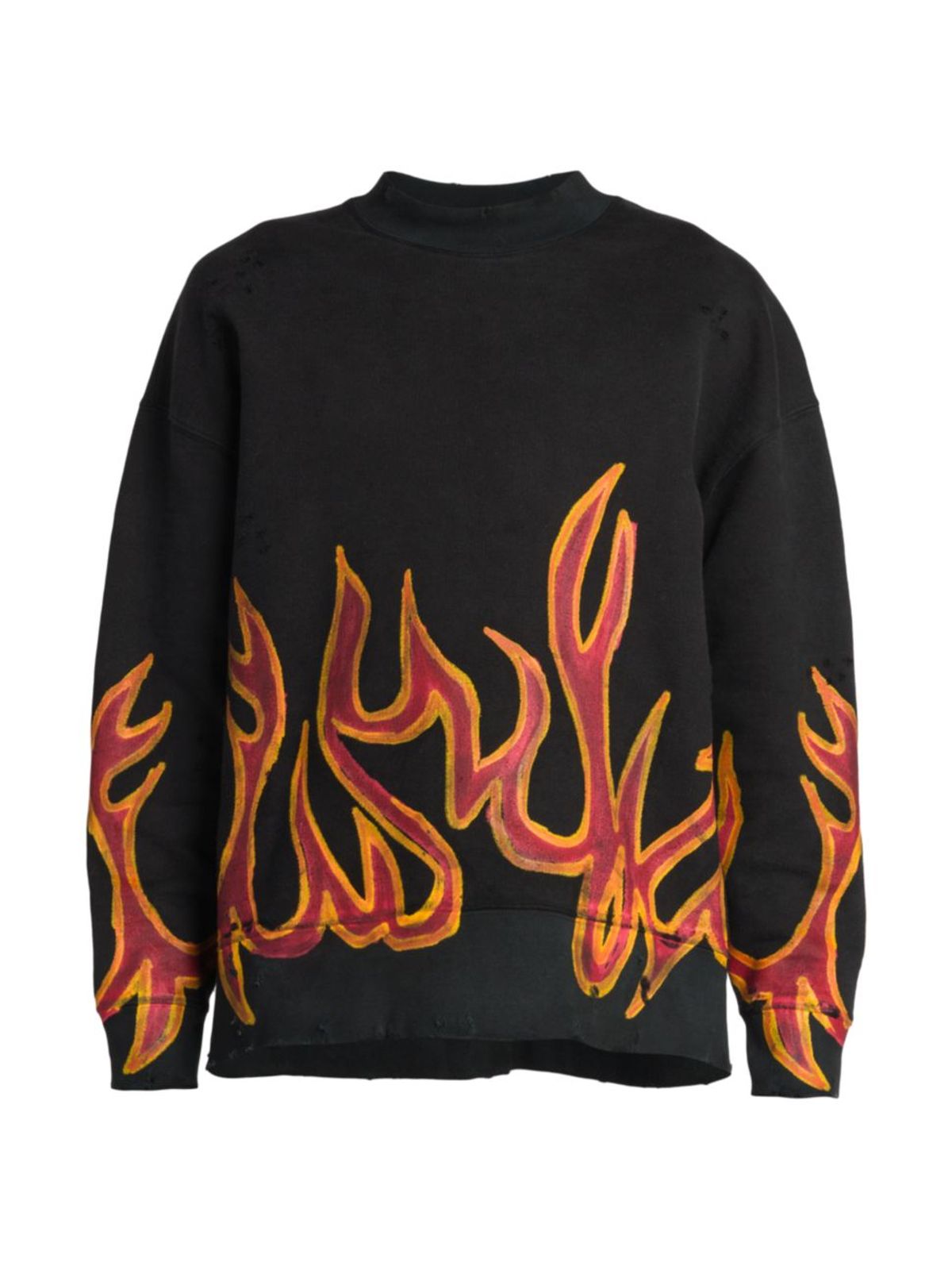 Palm Angels Garment Dye Graffiti Flames Sweatshirt
