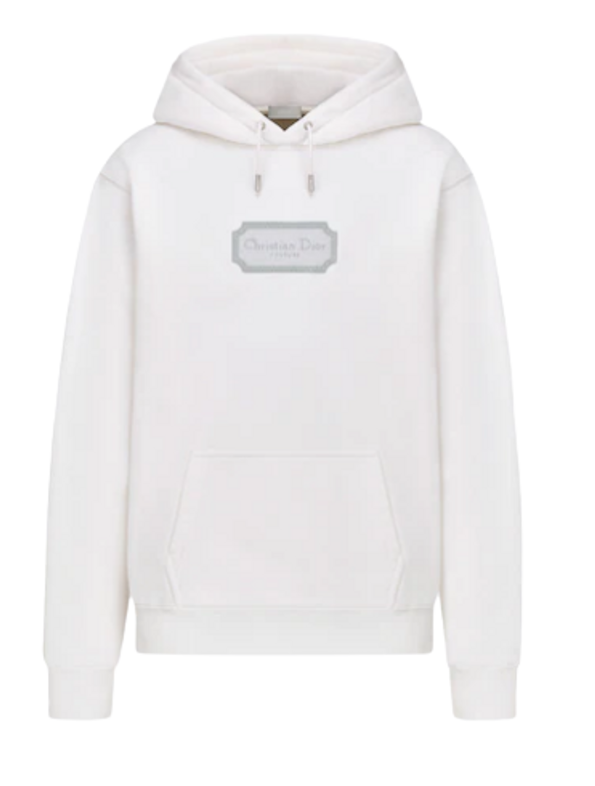 Dior White Cotton Fleece Hoodie