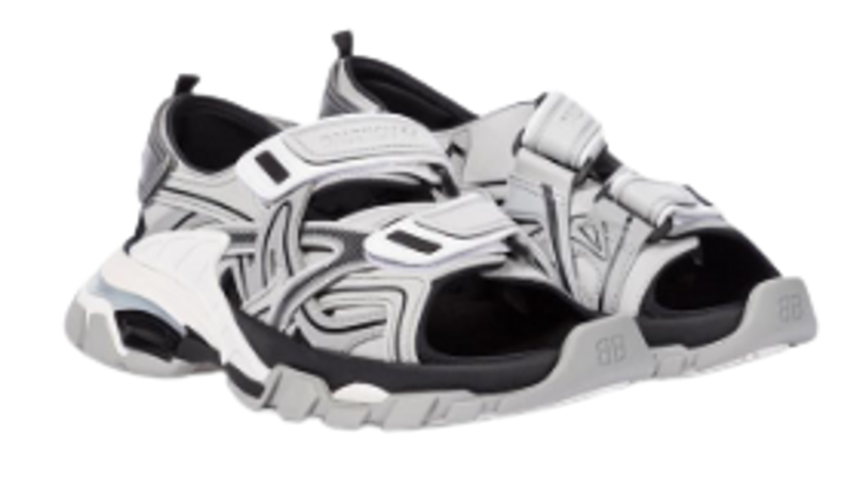 balenciaga sandals mens silver