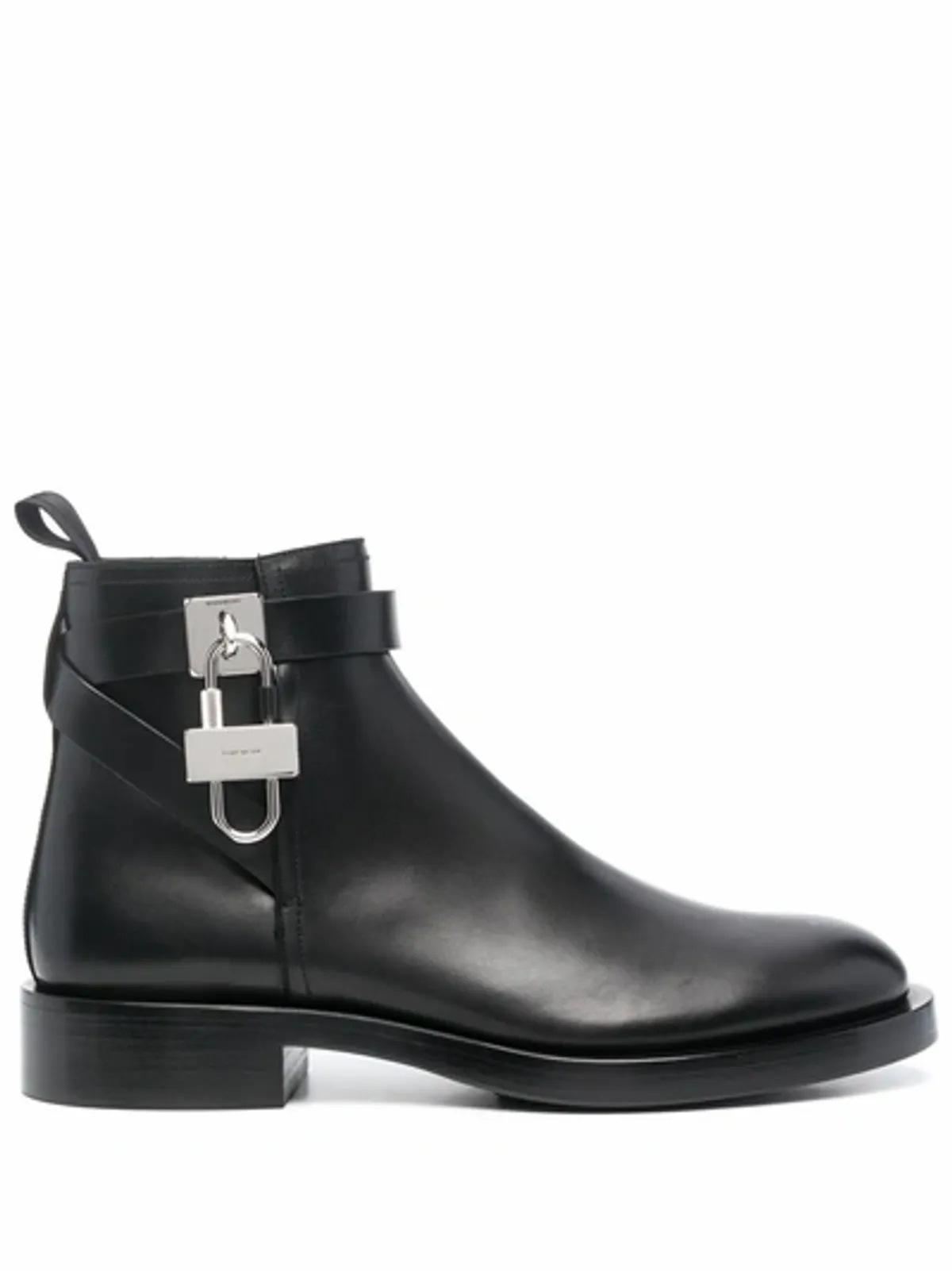 Givenchy Paper Clip Padlock Patent Ankle Boots