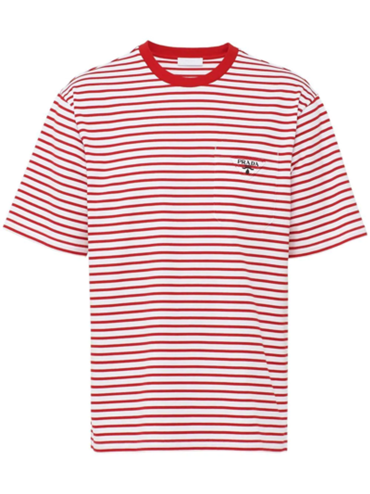 Prada Striped Triangle Logo T-Shirt