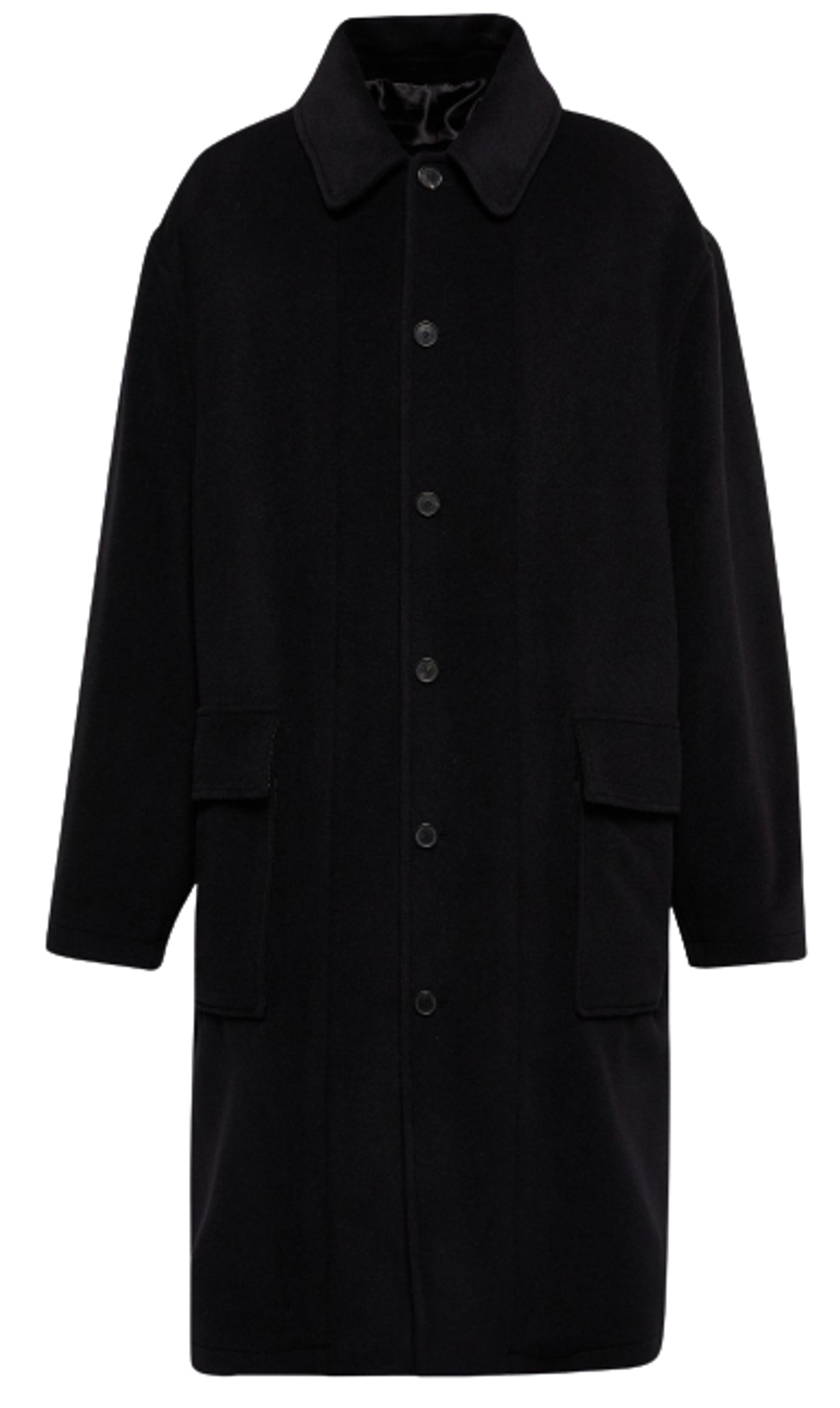 Balenciaga Brushed Alpaca-Blend Felt Black Car Coat