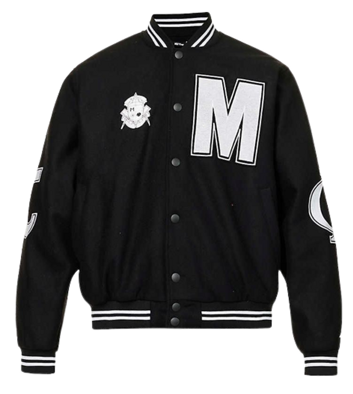 MSFTSrep Mystery School Brand-Applique Wool-blend Varsity Jacket