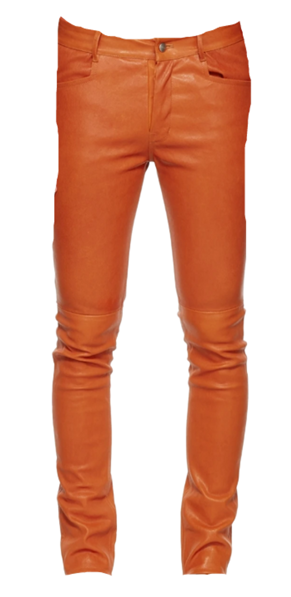 Rick Owens Orange Tyrone Leather Pants