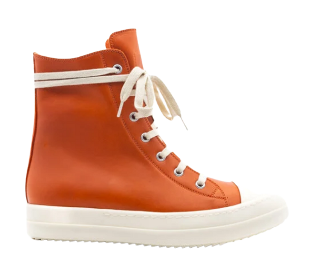 Rick Owens High Top Orange Sneakers
