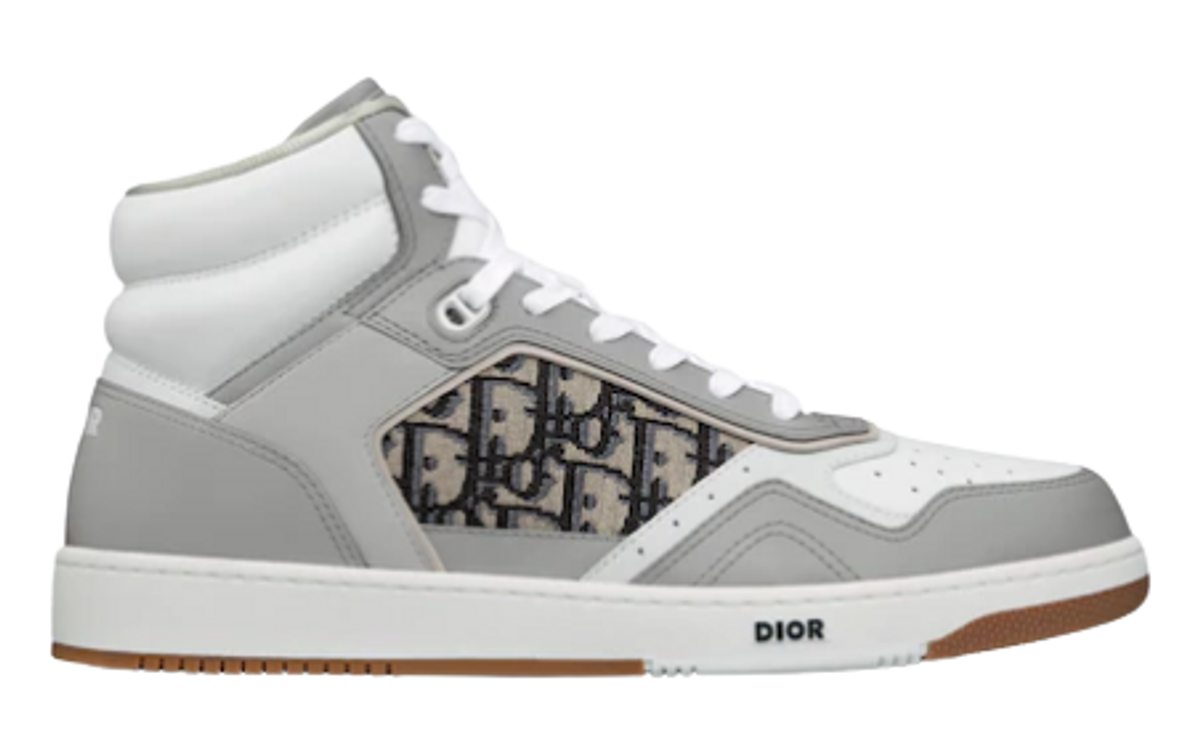 Dior B27 High Top Gray White Sneakers