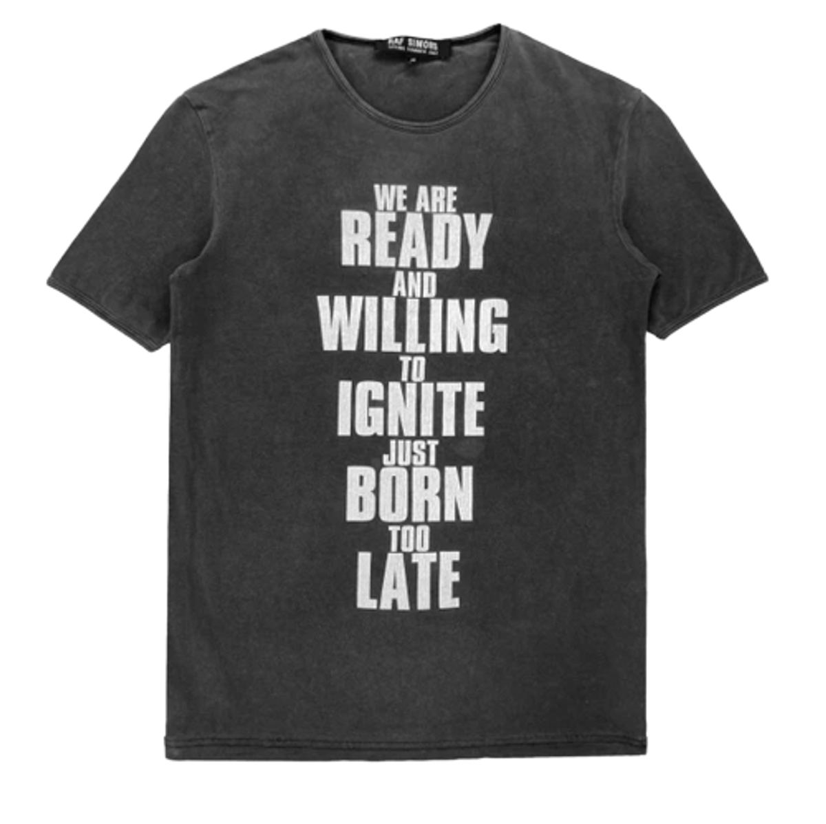 Raf Simons Ready to Ignite Slate Grey Graphic T-Shirt | WHAT’S ON THE STAR?