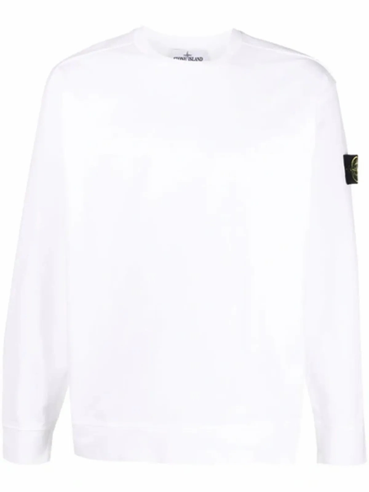 Stone Island Logo-patch Cotton-fleece Sweatshirt In Light Blue