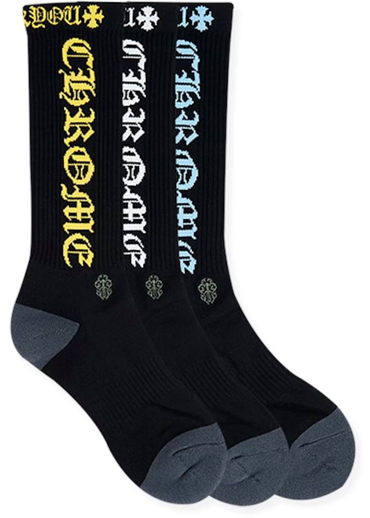 Chrome Hearts Multicolor Black Socks (3-Pack)