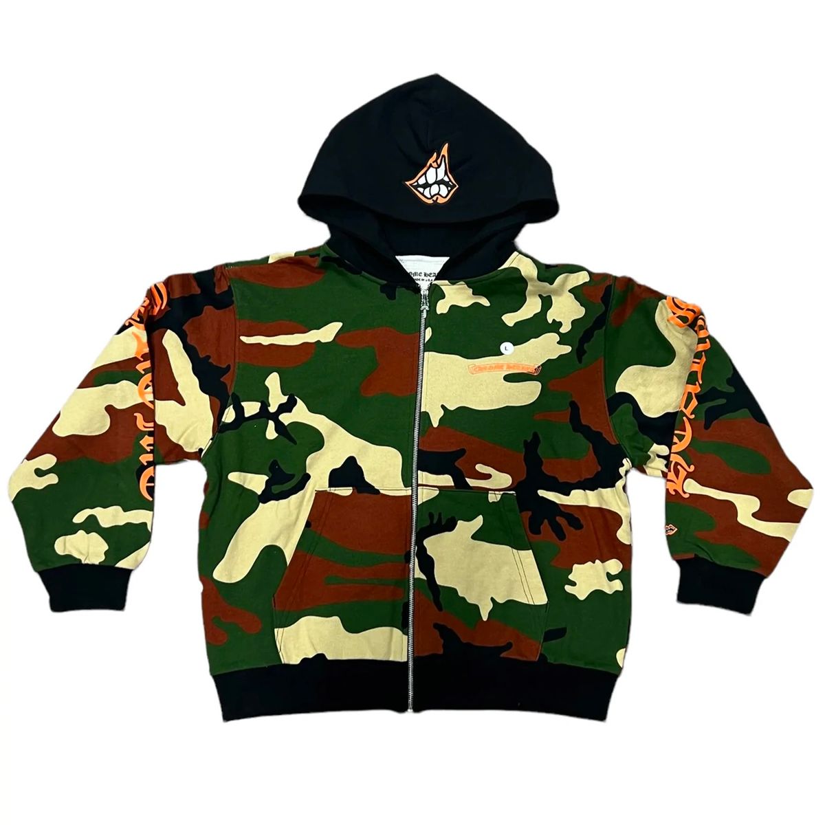 Chrome Hearts × Matty Boy Caution Camo Zip Up Hoodie