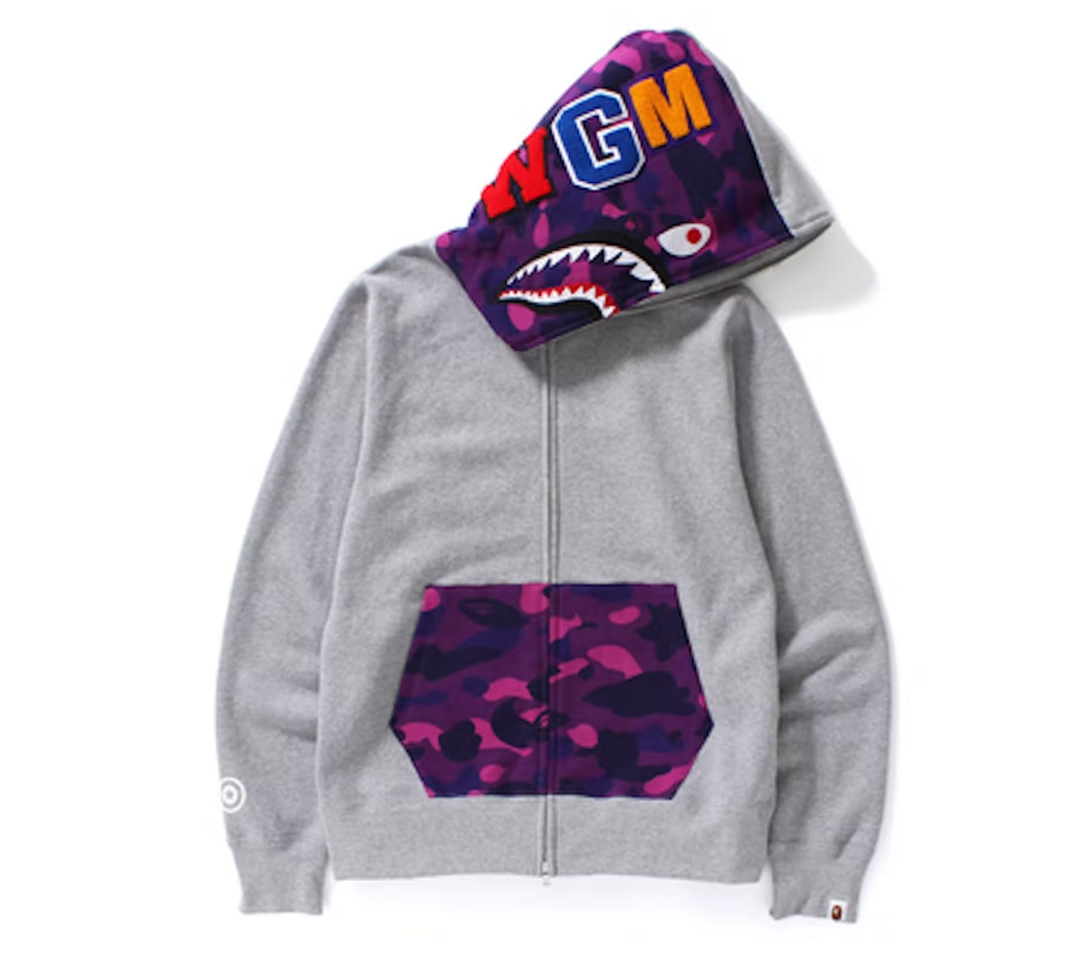 Bape Color Camo Shark Full Zip Hoodie Gray