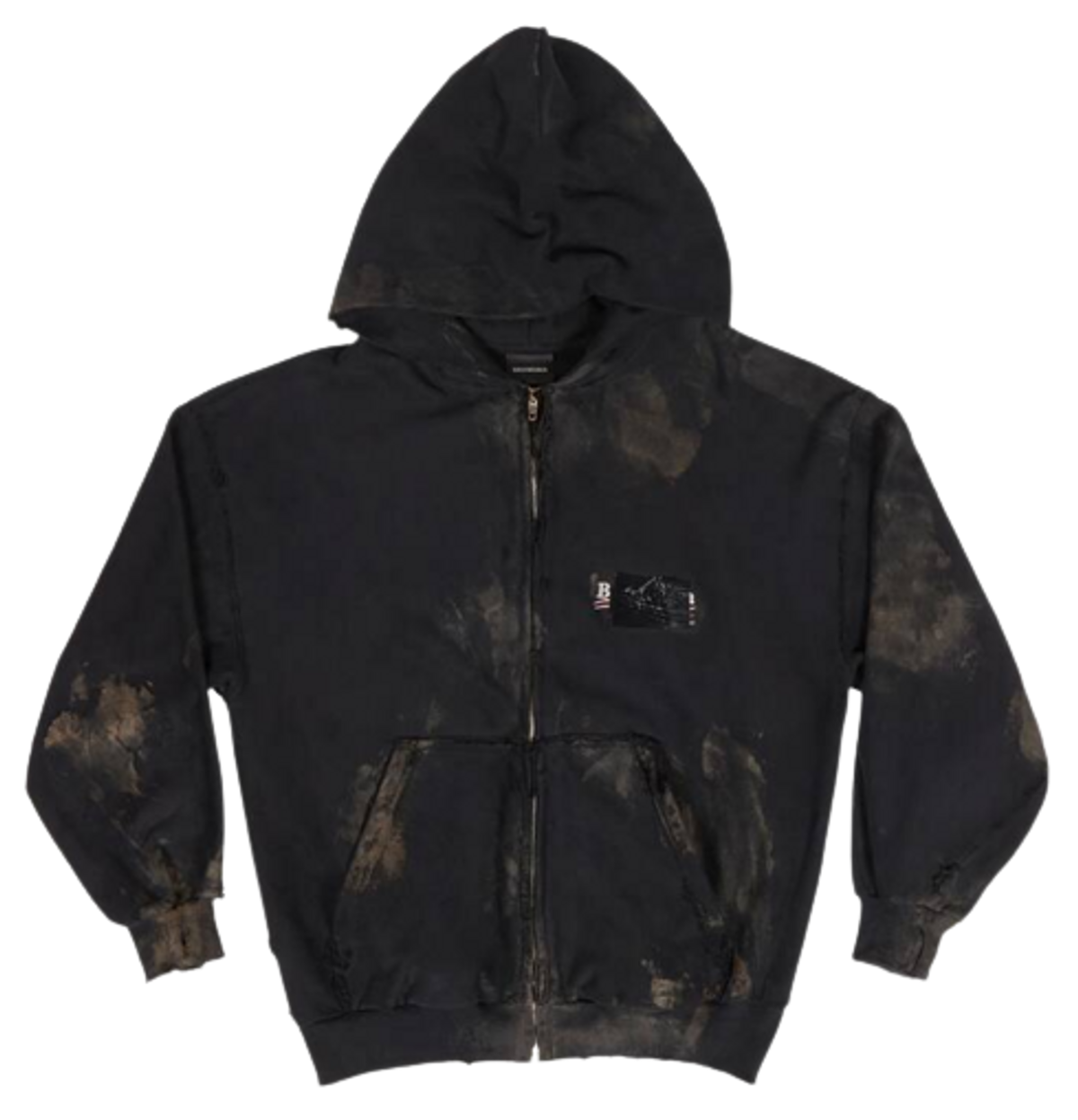 Balenciaga Zip Up Black Hoodie