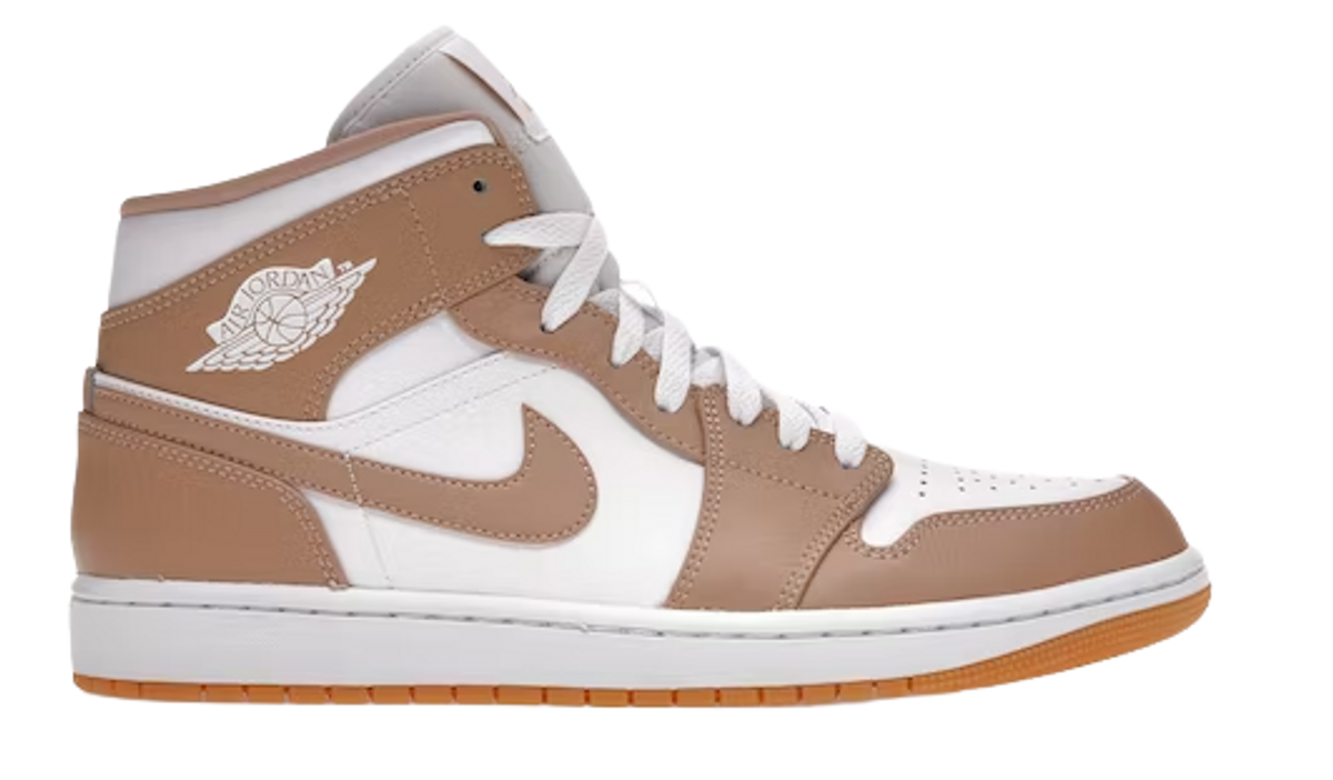 Nike Air Jordan 1 Mid Tan Gum Sneakers