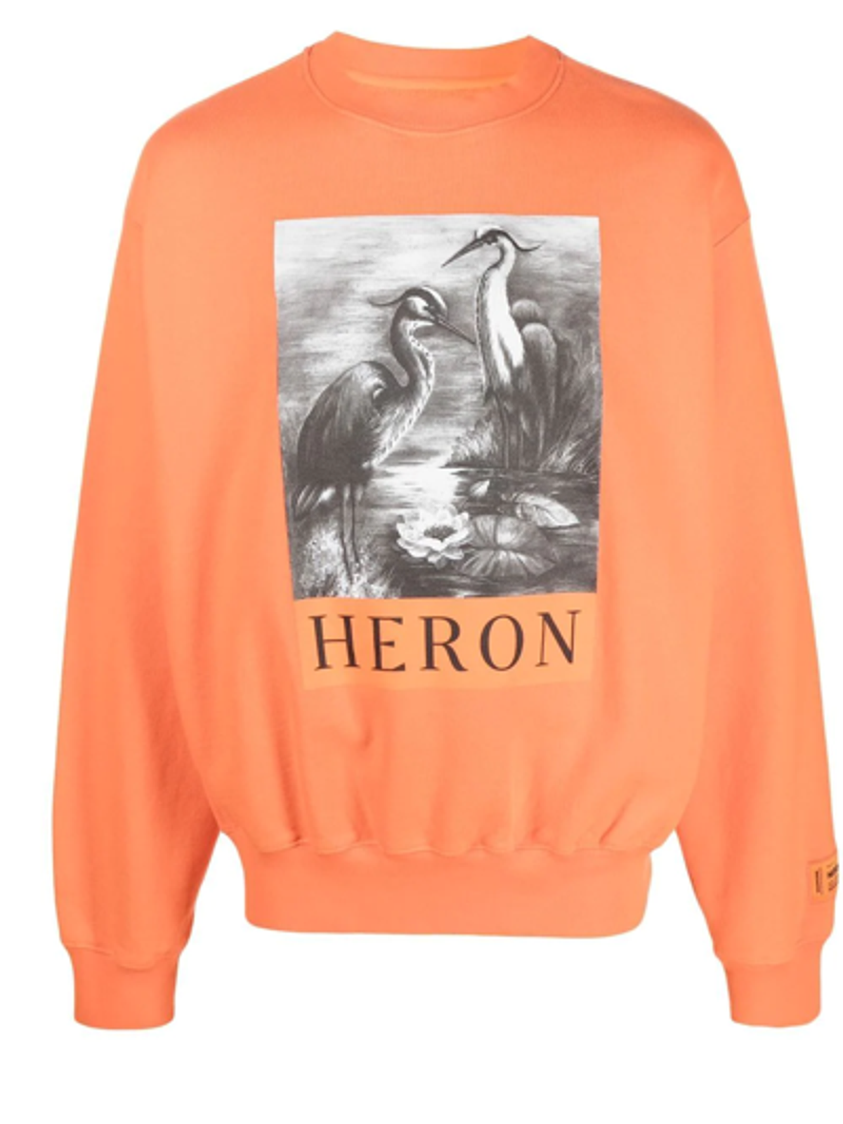 Heron Preston Logo Print Long Sleeved Orange Jumper