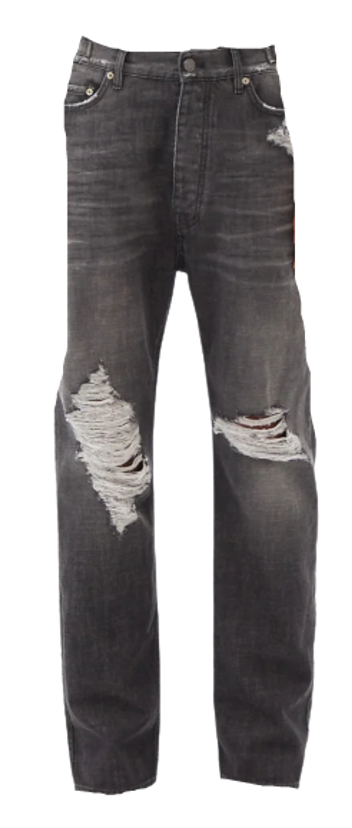 Balenciaga Distressed Black High Rise Jeans