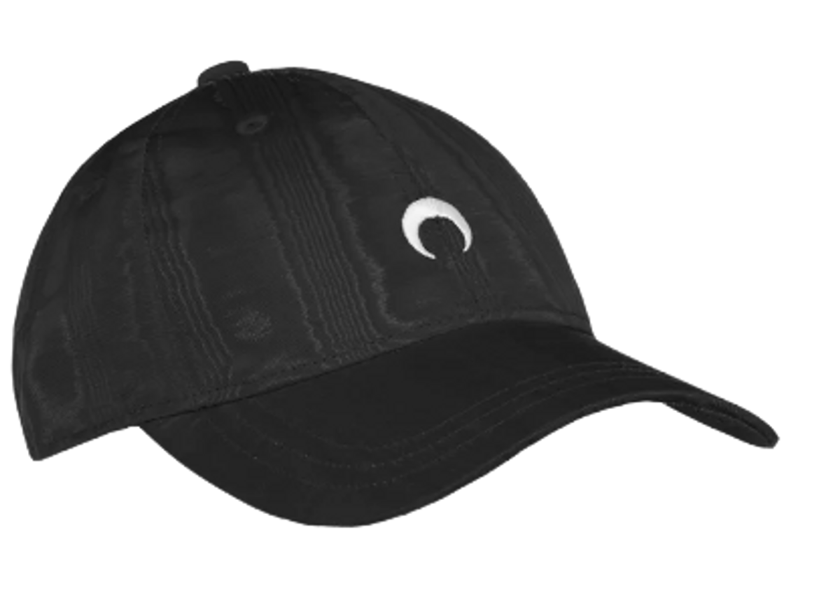Marine Serre Embroidered Moire Black Cap