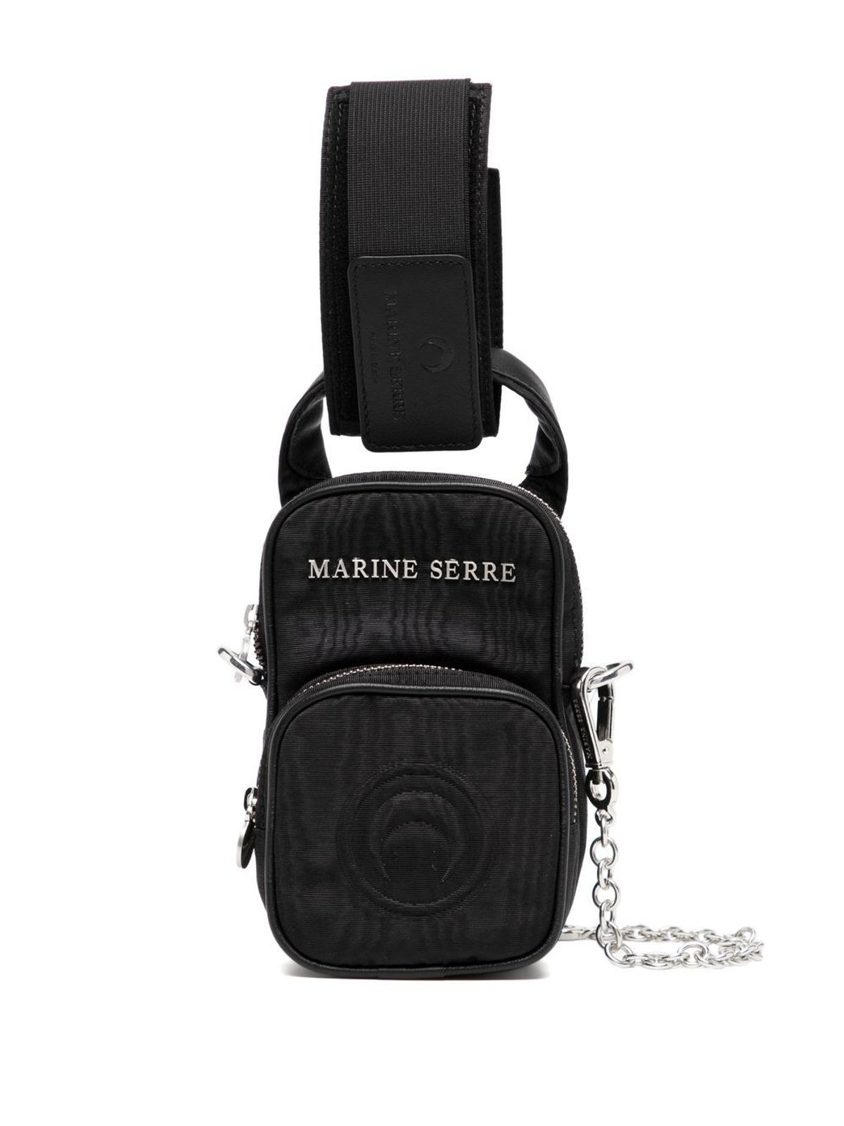 Marine Serre Logo Plaque Moire Shoulder Bag