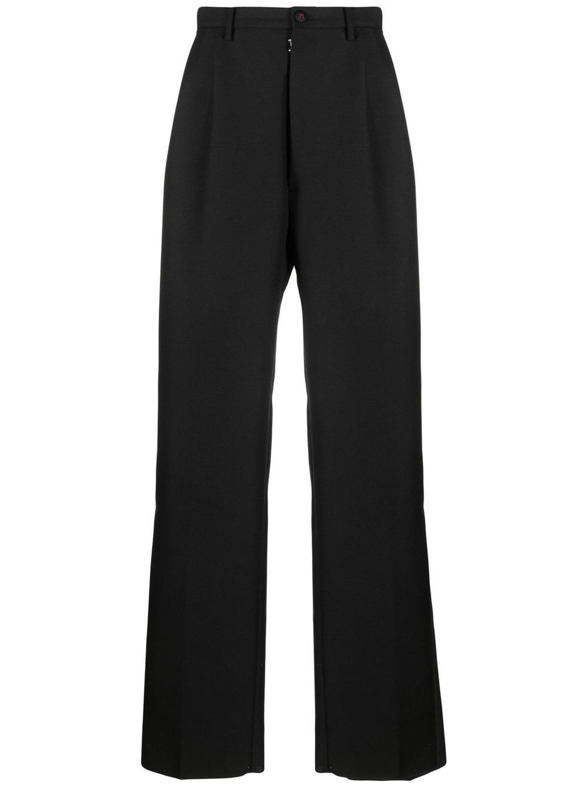 Maison Margiela Jet Black Wool Mohair Silk Blend Trousers