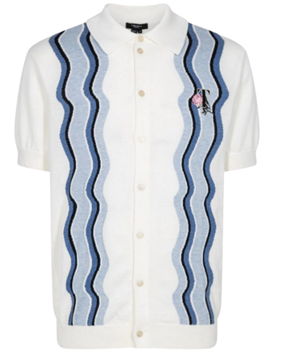 Twenty Swirl Stripe Gauzy Knit Polo Shirt