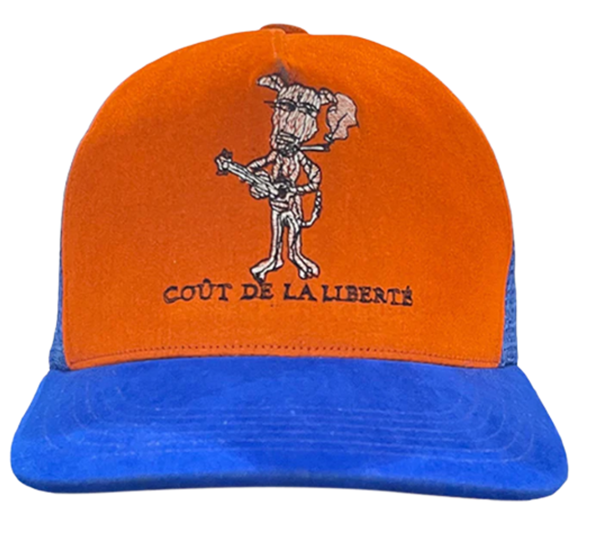 Cout De La Liberte Leroy Embroidery Blue Orange Trucker Cap | WHAT’S ON