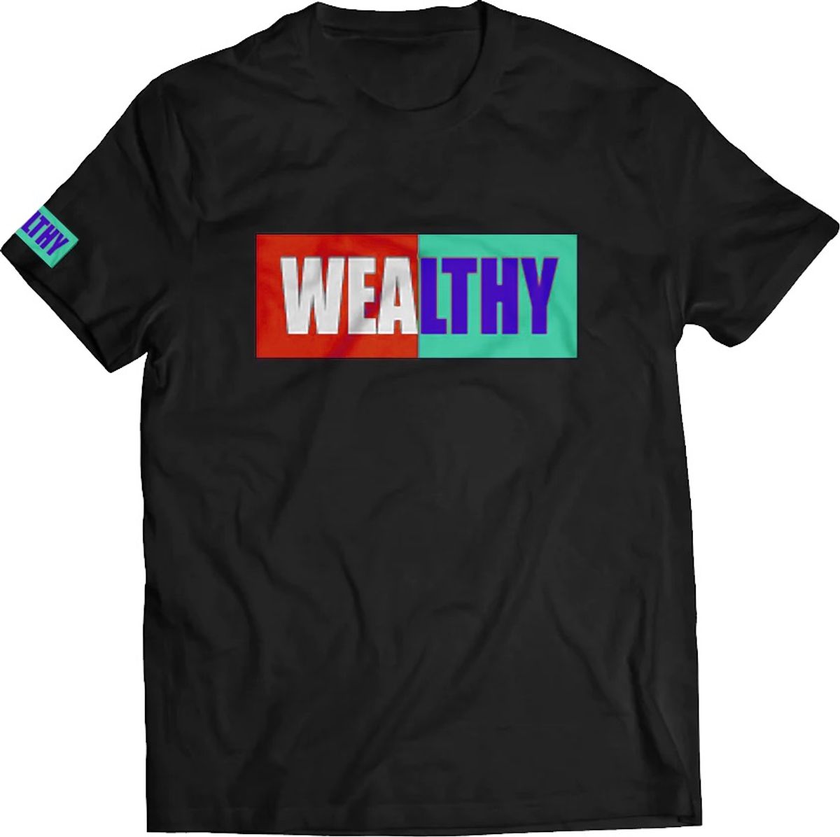 The Wealthy Brand Wealthy Logo Black T-Shirt