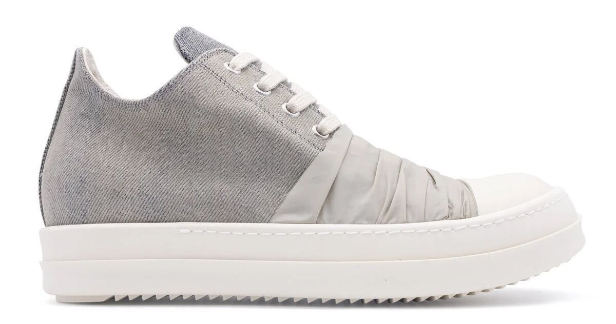 Rick Owens Washed Denim Low Sneakers
