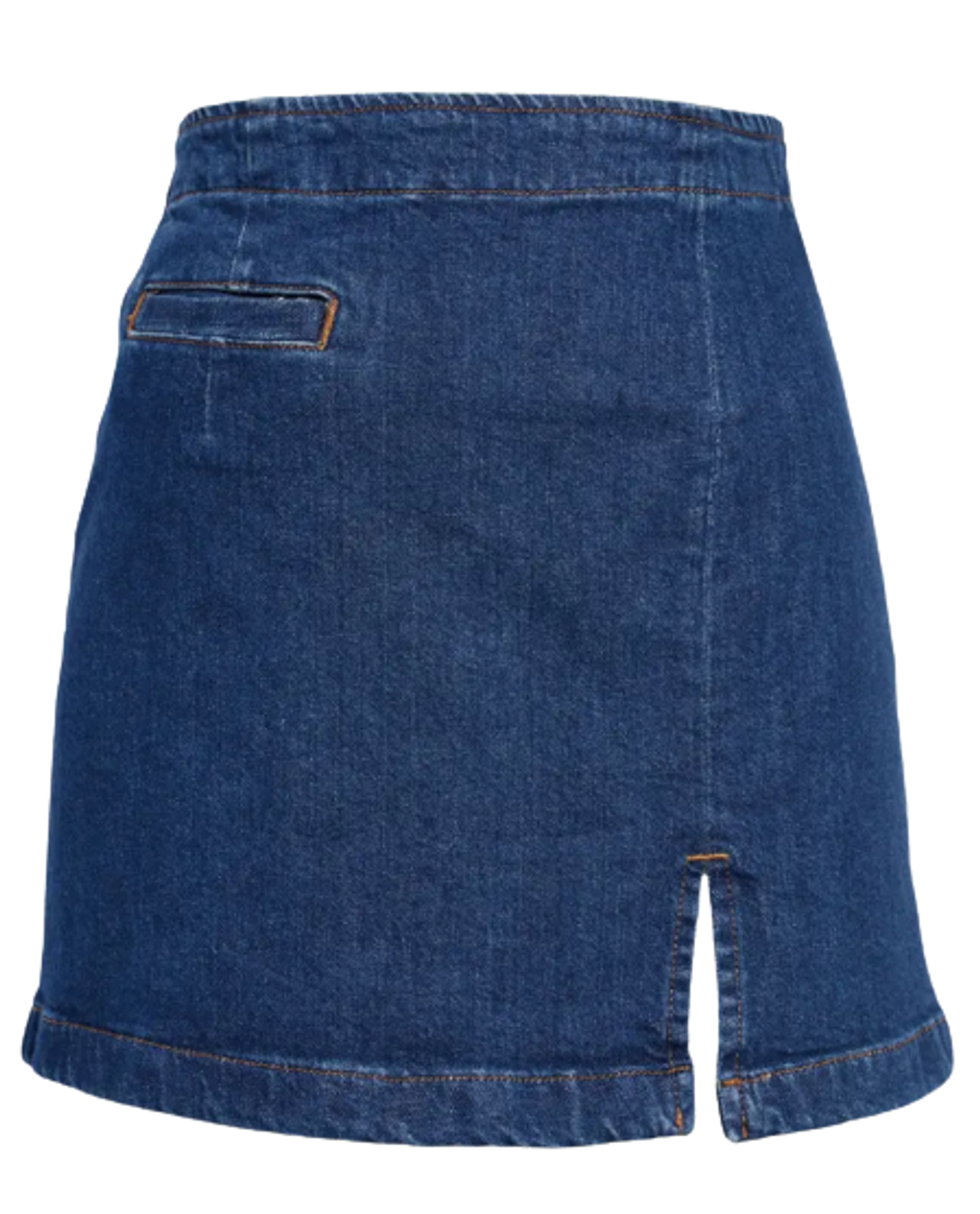 Reformation Sustain Freda Topstitched Denim Mini Skirt In Blue