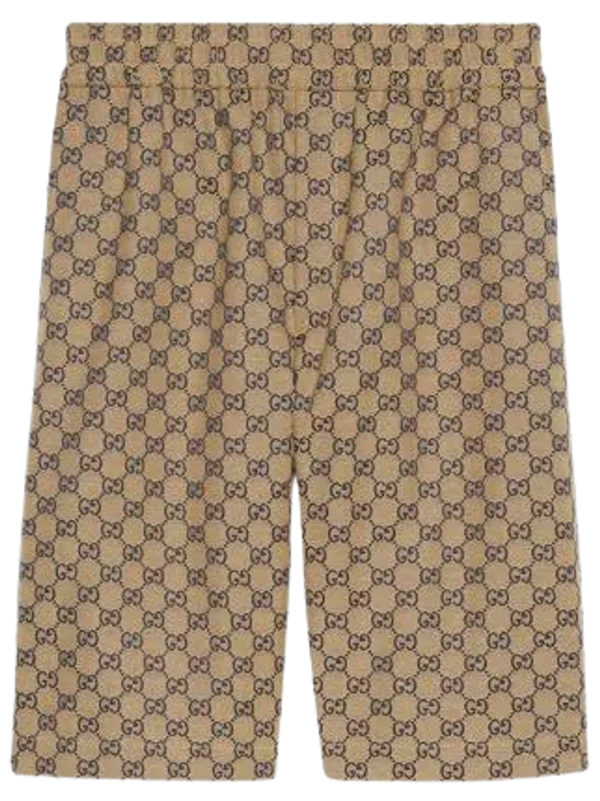 Gucci Wide Leg Logo Jacquard Cotton Blend Drawstring Shorts