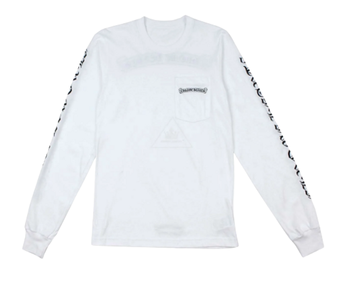 Chrome Hearts Scroll Label Long Sleeve White T-Shirt