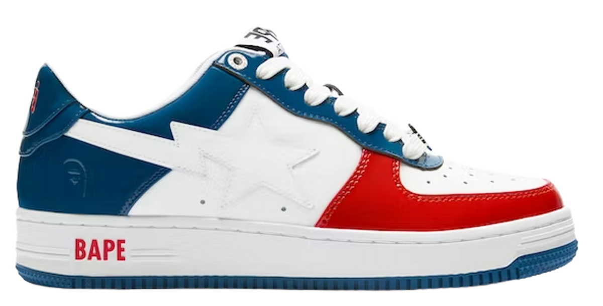 Bape Red Blue White Logo Sneakers WHAT’S ON THE STAR?