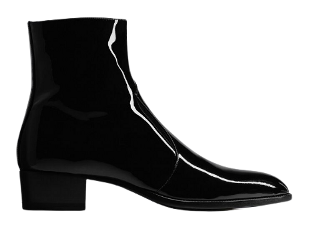 Saint Laurent Wyatt Pantent Leather Boots